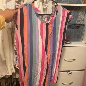 Abercrombie & Fitch multi stripe button back blouse